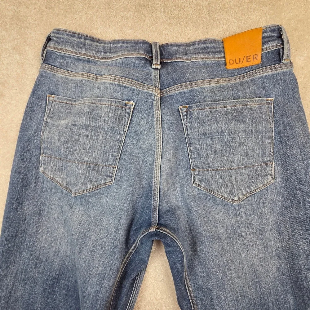 DU/ER Mens Performance Denim Plus Straight Fit Jeans Medium Wash Blue 34x30